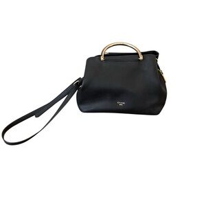 Dune London Black and Gold Structured Shoulder Bag